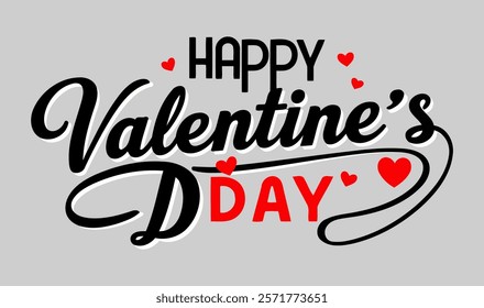 Beautiful Valentine’s Day Typography Vector for Greeting Cards