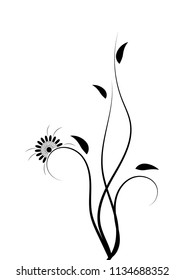 beautiful deciduous spiral curls pattern, tattoo sticker pattern