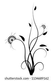 beautiful deciduous spiral curls pattern, tattoo sticker pattern