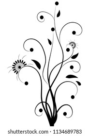 beautiful deciduous spiral curls pattern, tattoo sticker pattern