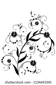 beautiful deciduous spiral curls pattern, tattoo sticker pattern
