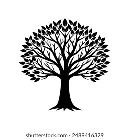 Beautiful deciduous tree vector illustration for nature-inspired graphic design projects.