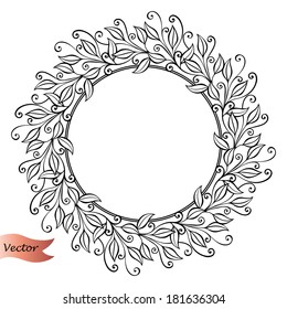 Beautiful Deco Floral Circle (Vector), Patterned frame