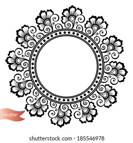 Beautiful Deco Floral Circle (Vector), Patterned frame