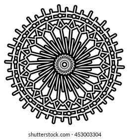 Beautiful Deco Mandala. Circle Abstract Object Isolated On White Background. Ethnic Decorative Element