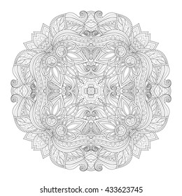 Beautiful Deco Monochrome Contour Square, Patterned Design Element