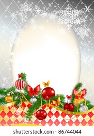  Beautiful decorated Christmas background with space for text