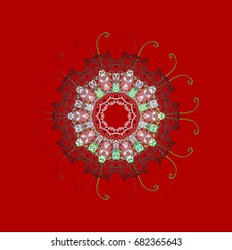 Beautiful decoration. Isolated watercolor snowflakes on background. Symbol of winter. Vector illustration with isolated snowflake.
