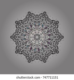 Beautiful decoration. Isolated watercolor snowflakes on gray, neutral and brown colors. Symbol of winter. Vector illustration with gray, neutral and brown isolated snowflake.