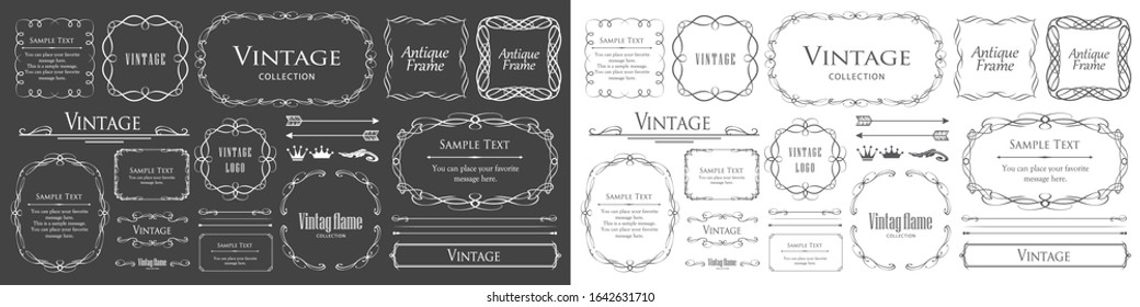 
Beautiful decoration set, antique frame, vintage design material
