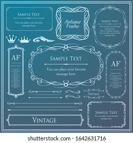 
Beautiful decoration set, antique frame, vintage design material

