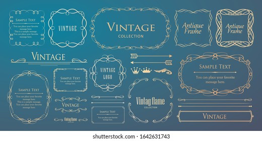 
Beautiful decoration set, antique frame, vintage design material
