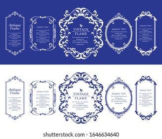 Beautiful decoration set, antique frame, vintage design material