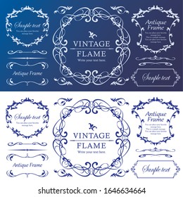 Beautiful decoration set, antique frame, vintage design material