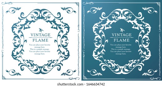 Beautiful decoration set, antique frame, vintage design material