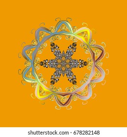 Beautiful decoration. Symbol of winter. Vector illustration with isolated snowflake. Isolated watercolor snowflakes on colorful background.