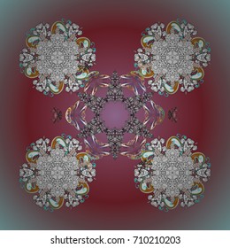 Beautiful decoration. Symbol of winter. Vector illustration with isolated snowflakes. Isolated watercolor snowflakes on background.