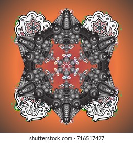 Beautiful decoration. Symbol of winter. Vector illustration with isolated snowflakes. Isolated watercolor snowflakes on background.