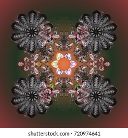 Beautiful decoration. Symbol of winter. Vector illustration with isolated snowflakes. Isolated watercolor snowflakes on colored background.