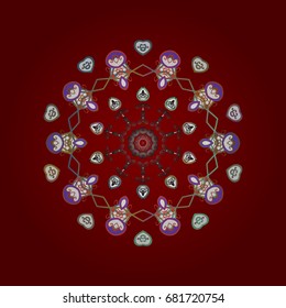 Beautiful decoration. Vector illustration with isolated snowflake. Isolated watercolor snowflakes on colorful background. Symbol of winter.