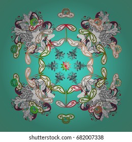 Beautiful decoration. Vector illustration with isolated snowflakes. Isolated watercolor snowflakes on colored background. Symbol of winter.