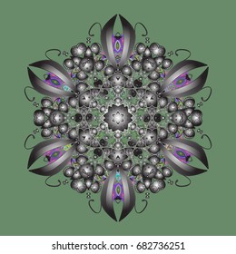 Beautiful decoration. Vector illustration with isolated snowflakes. Isolated watercolor snowflakes on colorful background. Symbol of winter.