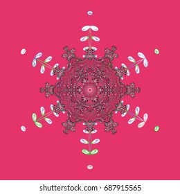 Beautiful decoration. Vector illustration with isolated snowflakes. Isolated watercolor snowflakes on colorful background. Symbol of winter.