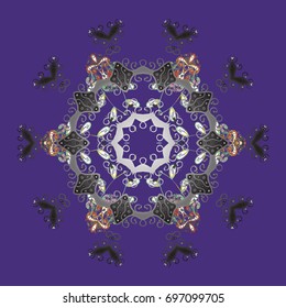 Beautiful decoration. Vector illustration with isolated snowflakes. Isolated watercolor snowflakes on colorful background. Symbol of winter.