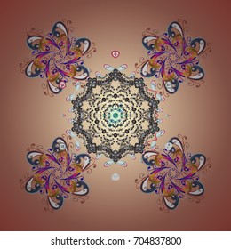 Beautiful decoration. Vector illustration with isolated snowflake. Isolated watercolor snowflakes on colorful background. Symbol of winter.