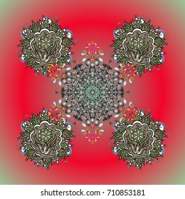 Beautiful decoration. Vector illustration with isolated snowflakes. Isolated watercolor snowflakes on background. Symbol of winter.
