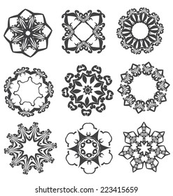 Beautiful decorative abstract flower elements for creative design work