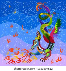 Beautiful decorative art, Chinese-style dragon