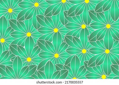 Beautiful decorative background made of blooming green flowers, gradient colors