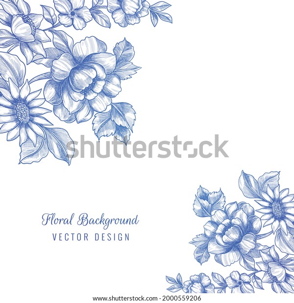 Beautiful decorative\
blue floral\
background