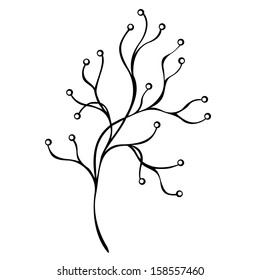 Beautiful Decorative Branch with Flowers (Vector), Patterned design