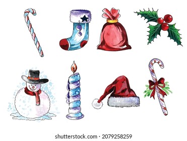 Beautiful decorative christmas elements holiday card background