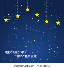 Beautiful decorative christmas pattern. Christmas paper card with hanging toy. Christmas Eve. Abstract vector background. Vector illustration.
