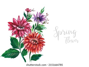 Beautiful decorative colorful flowers spraing background