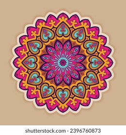 Beautiful decorative and colorful mandala ornament 