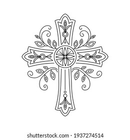 Beautiful decorative cross ornament for print, decor and design.