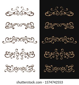 Beautiful decorative dividers set ornaments floral. -  Vector.