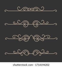 Beautiful decorative dividers set ornaments floral. -  Vector.