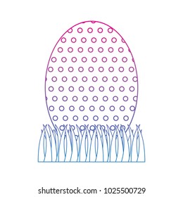 beautiful decorative easter egg on green grass