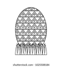 beautiful decorative easter egg on green grass