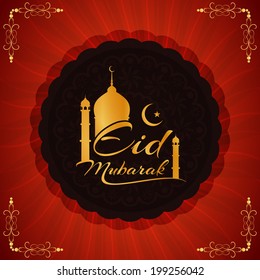 Beautiful decorative Eid Mubarak background design. vector illustration