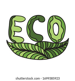 Beautiful decorative element. Eco. Vector illustration