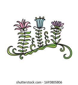 Bonito elemento decorativo. Flores. Ilustración del vector