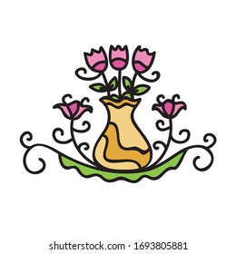 Schönes dekoratives Element. Blumen. Vektorillustration