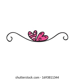 Beautiful decorative element. Hearts. Vector illustration