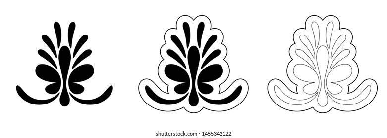 Beautiful decorative element for lace, doily and frame. Vector geometric elements